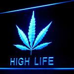 220008B Marijuana Hemp High Life End Leaf Medical Array Exhibit LED Light Sign 100001B