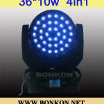 36x10w LED Moving Head Light 4in1 LED Stage Light quad LED Moving Head BK-LM4in1-36A