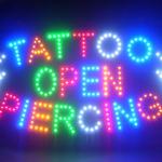 60056 Tattoo Open Piercing Fantastic Valentine Lizard Death Angel Wing LED Sign 60056