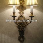 antique brass wall lamp with clothshade MGW2007-2