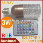 Different design 3W RGB LED Spot Lights with remote control SL-SL007-3W