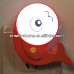 Fish Shape Energy Saving LED Night Light with Switch, EU Plug HCA-0332RG