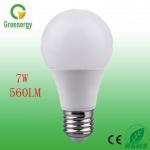 Greenergy 270 degree E27 Aluminum +Plastic body 560lm 7W LED Bulb amazing price JY-A60-C7W