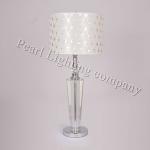 1 Light Fashion Elegant Crystal Table Light in Chrome finish with linen shade #.P1735-TL P1735-TL