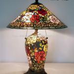 Antique stained glass Tiffany table lamp