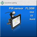 100-240v black case 30w high quality high power PIR sensor led floodlights UP-FL30W-PIR