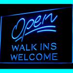 120151B Open Walk Ins Eye Exams Car Rental Real Estate Welcome LED Light Sign 100001B