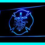 150027B Firefighter Axe Ladder Fire Chemicals Quickly Display LED Light Sign 110064B