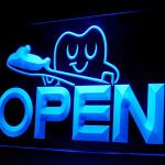 190002B Open Dentist Doctor Toothbrush Teeth Whitening Cosmetic LED Light Sign 110064B