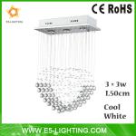 2013 hotest sale 9w led crystal chandelier lighting 6000k