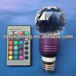 2013 new product RGB crystal led ball bulb light with remote controller CRY-RGB-3W-9