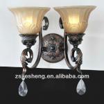 2013 Vintage elegant iron wall lamp,glass wall lamp WL001