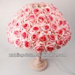 2013Hottest Rural bud silk cloth art desk lamp/pink rose bud desk lamp yfy-05