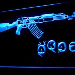 220047B Ak47 Kalashnikov Airsoft Weapon Machine Attack Exhibit LED Light Sign 100001B