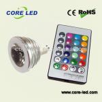 220V GU10 3W RGB with remote controller led spotlight for indoor decoration HX-GU10-3W-RGB