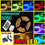 24 Key IR Remote/5M 300 LED 5050 SMD RGB Waterproof LED Light Strip Flexible Waterproof RGB LED Strip 5050 SMD 300 LED 5M Flexi