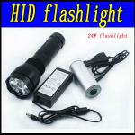 24w hid xenon flashlight ,battery 2200mah ,ballast input voltage 9-16v,6000k,warranty 1 years L-24HXT13