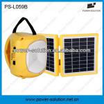 2W Led solar lamp light with double solar panel and USB mobile charger PS-L059B