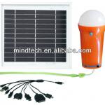 3W led solar light with mini 8-in-1 mobile charger tips to charge mobile MRD401