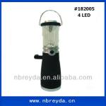 4 Led Camping Lantern with Hand Crank 182005black