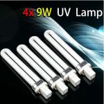 4 x 9W U Shape UV Lamp Light Bulbs for Gel Nail Dryer H74