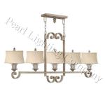 5 lights Elegant Rustic Pendant Lamp in brown silver finished #70118-45 70118-45