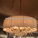 Big fabric pendant lamp with crystal chandelier inside MD14-502