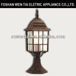 cheap frosted glass brown color street post lamp DH-1243M