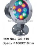 china manufacturer soluxled 10W rgb waterproof led underwater light IP68 Stainless Steel pool lights OS-710