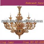 classic metal and crystal ceiling lamp HD-888-12