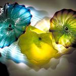 Colorful wall murano glass plates YK-B33