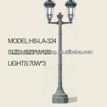 Double arms classical street cast iron lamp post HS-LA-324