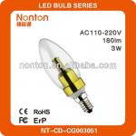 good price 3W LED chandelier bulb 2700K E14/E27 socket NT-CD-CG003051