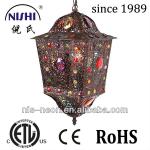 hot selling Moroccan lamp inlaid colorful metal lantern Indian lamp NS-124001 NS-124001