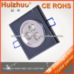 [Huizhuo Lighting] 3W square crystal recessed down light,Indoor square led ceiling downlight housing,porch light Sharing Lighting