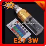 LED bulb RGB 16 Colors Crystal led bulb E27 3W AC 85-265V LED Light Bulb +Remote Control,free shipping E27 3W