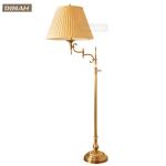 Luxury Bronze Antique Classic Brass Decorative Floor Standing Lamp Copper Home Goods Floor Lamp With Import Fabric Shade L2817