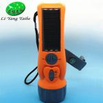 LY-SD5020 Hand crank solar dynamo flashlights with fm radio mobile charger and siren LY-SD5020