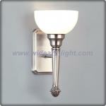 Modern brushed nickel bowl glass shade torch wall lamp for bedroom (W50058) W50058