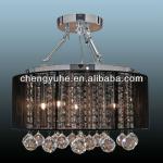 Modern Crystal Ceiling Lamp With Fabric Shade WG-8728