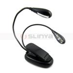 New Flexible 4 LEDs 2 ARM LED Reading Lamp for Bed Desk Laptop Lamp With Big Clip BL-09