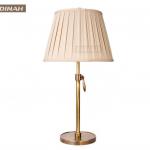 New Luxury Bronze Antique Classic Brass Power Outlet Hotel Table Lamp Copper Bedroom Table Lamps With Lampshade T2813