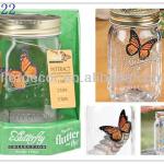 Promotional Cheap Electronic Butterfly in a Jar/Solar Butterfly Jar/Solar Jar Gift SO6222 SO6222