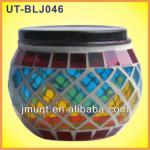 romantic decorative colorful glass mosaic led solar party garden light UT-BLJ046