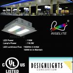 Totally New 130W DLC led canopy lights RL-GAS-120W-CW-CR