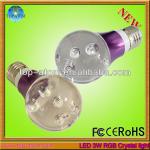 with remoter controller 3W RGB led Crystal lamps bulb TA-RGB bulb